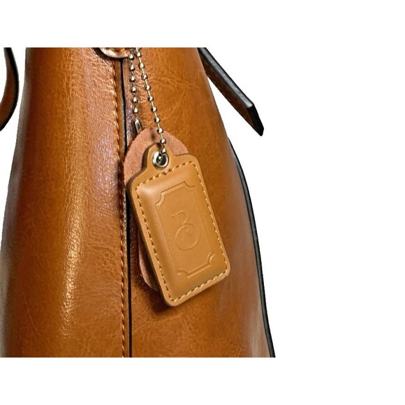 MDBM Maison de Beauté Provence Tan Leather Front Pocket Tote Handbag Messenger - Picture 2 of 13